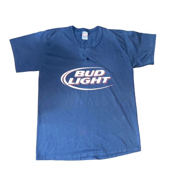 Alleson Athletic Bud Light Jersey Style Unisex Short Sleeve T-shirt Size Large - Picture 1 of 5